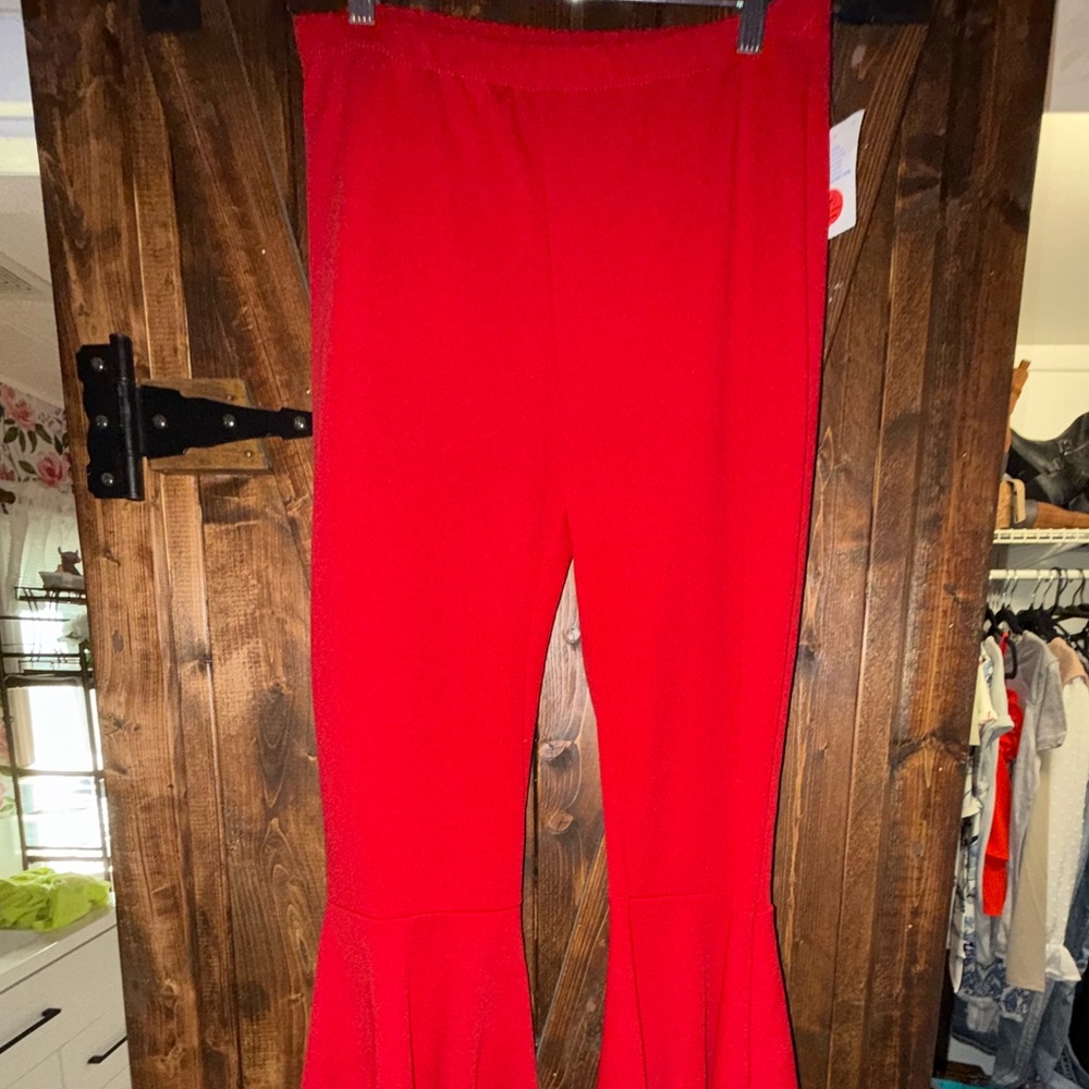 Rainbow Red Flare Women's Pants